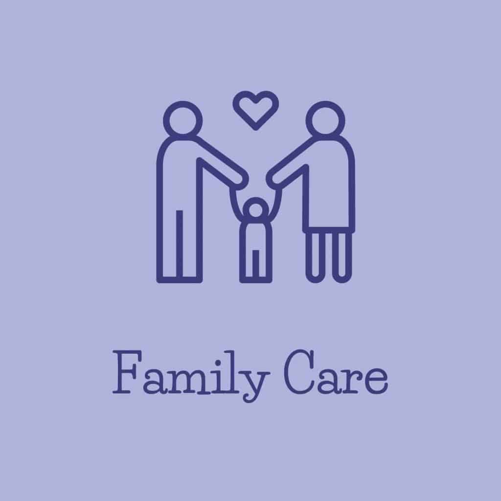 icon of mom and dad and toddler walking