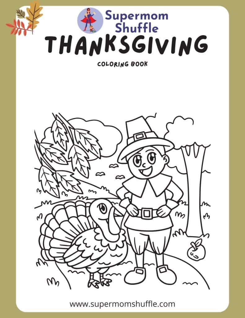 Cover of Supermom Shuffle's Thanksgiving Coloring Book